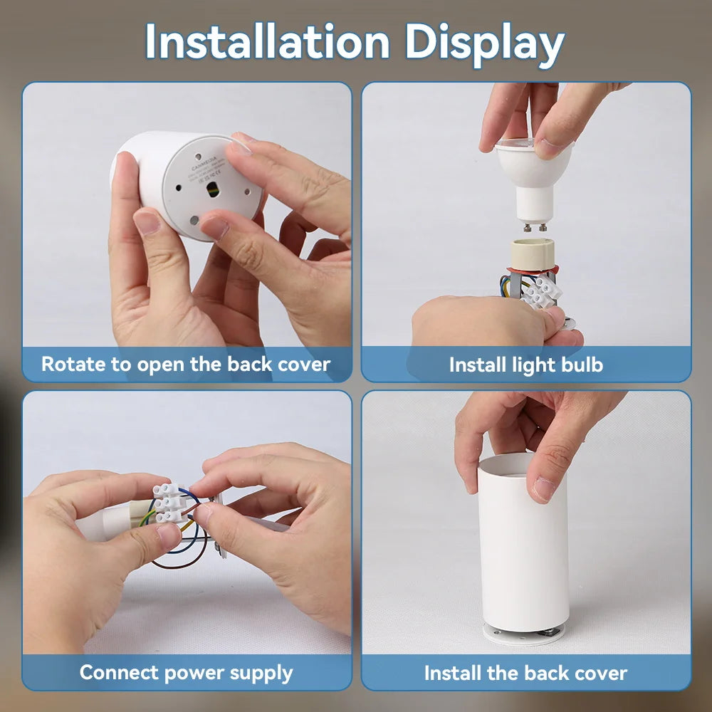 spot lumineux led gu10 noir blanc change couleur moderne interrupteur poussoir amovible