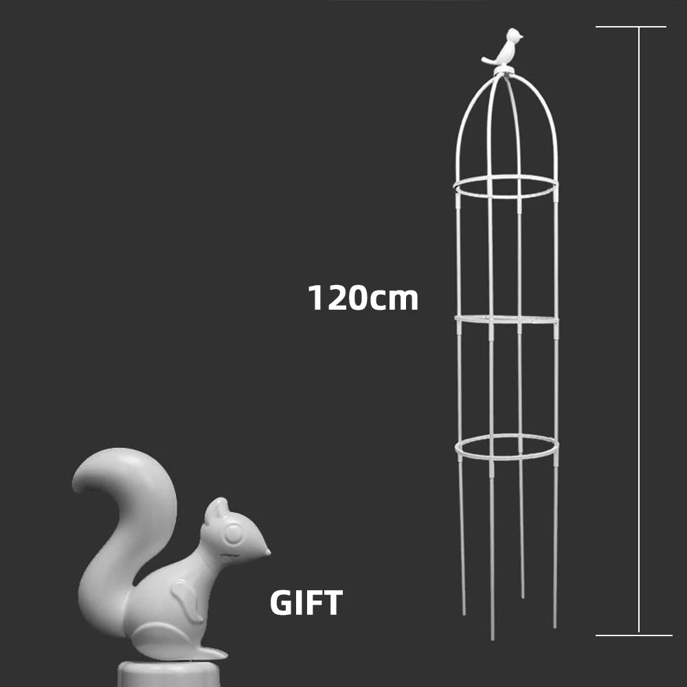 cage plante classique vert foncé rondes verticales plante artificielle rose blanc jardin decoration