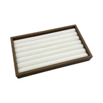 boîtes bijoux velours blanc bois marron clair moderne minimaliste rangement colliers bagues boucles d'oreilles
