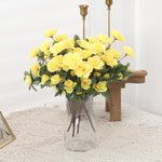 Bouquet de fleurs artificielles en soie Azalée rose sur table