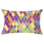 coussin rectangulaire géométrique multicolore décoration intérieure moderne polyester confortable 30x50cm fixations