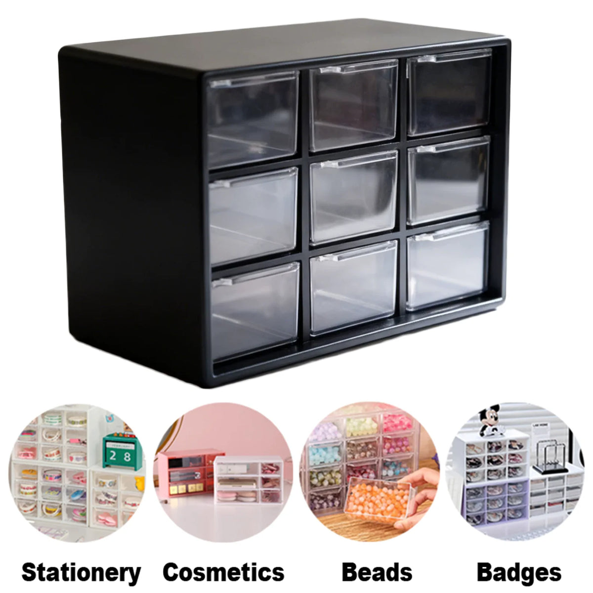 boîtes rangement tiroirs transparents compartiments petits objets boîte murale étudiants organisation accessoire maison