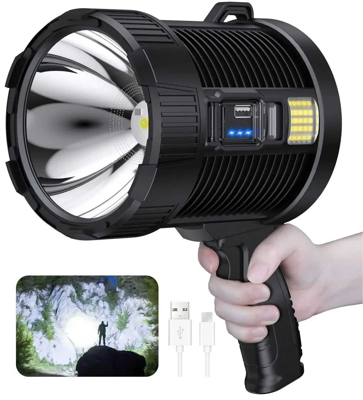 projecteur rechargeable 30w led poche grande distance éclairage panneaux solaires lentilles couleur industrielle robuste
