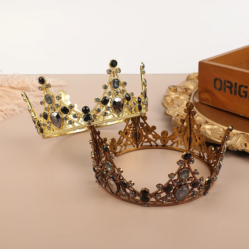 couronne or argent strass baroque élégante adhésive décoration fête princesse baby