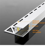 bande lumineuse led aluminium blanc moderne adhésif mur 12v 50cm