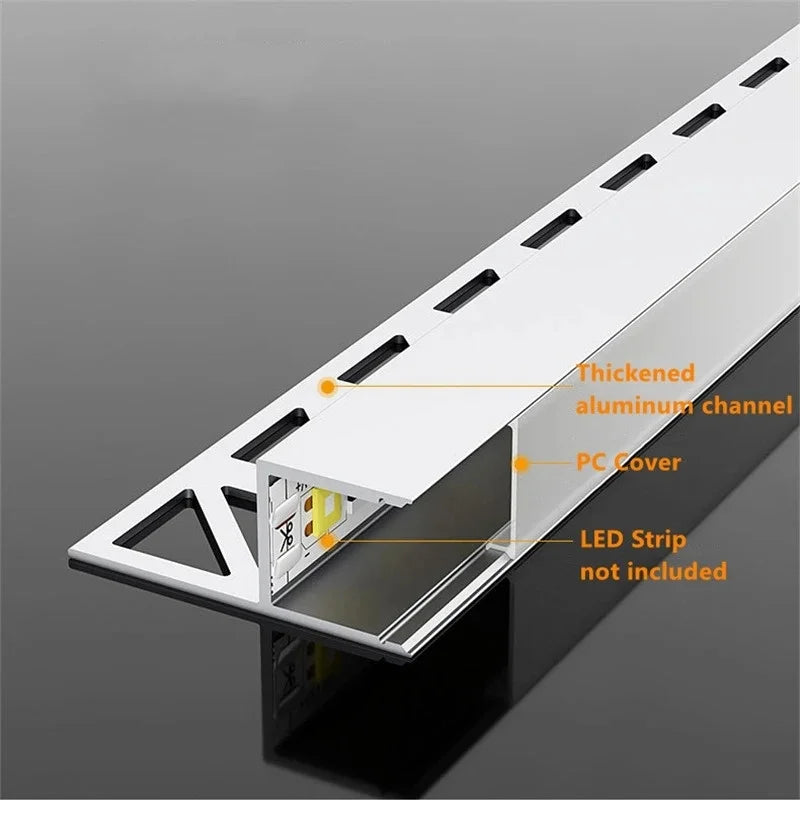 bande lumineuse led aluminium blanc moderne adhésif mur 12v 50cm