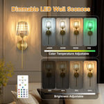 applique murale led or moderne abat jour transparent cristal élégante interrupteur rotatif chambre salon