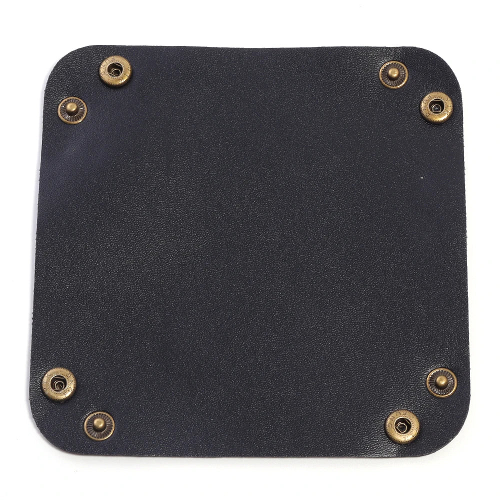porte bijoux pliable simili cuir moderne bleu rose violet noir blanc minimaliste dorés 15x15cm