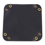 porte bijoux pliable simili cuir moderne bleu rose violet noir blanc minimaliste dorés 15x15cm
