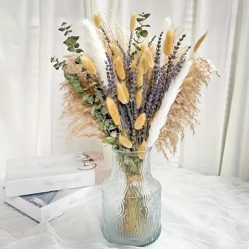 Bouquet fleurs séchées naturel varié rustique décoration maison anniversaire fêtes