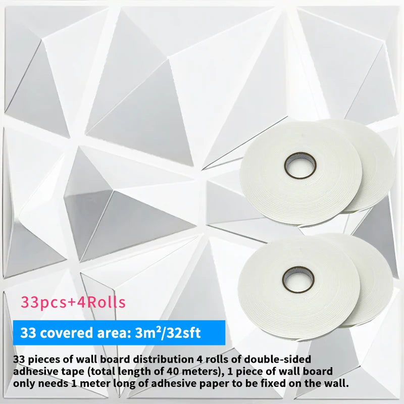 décoration murale moderne 3d autocollant triangles géométriques pvc résistant eau noir blancintérieur salon chambrehôtel
