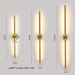 Lampes murales modernes or noires LED éclairage quotidien 60cm 80cm 100cm