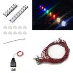 blocs construction lumineux blanc bleu vert rouge adhésif flash slow éclairage usb compatible moderne