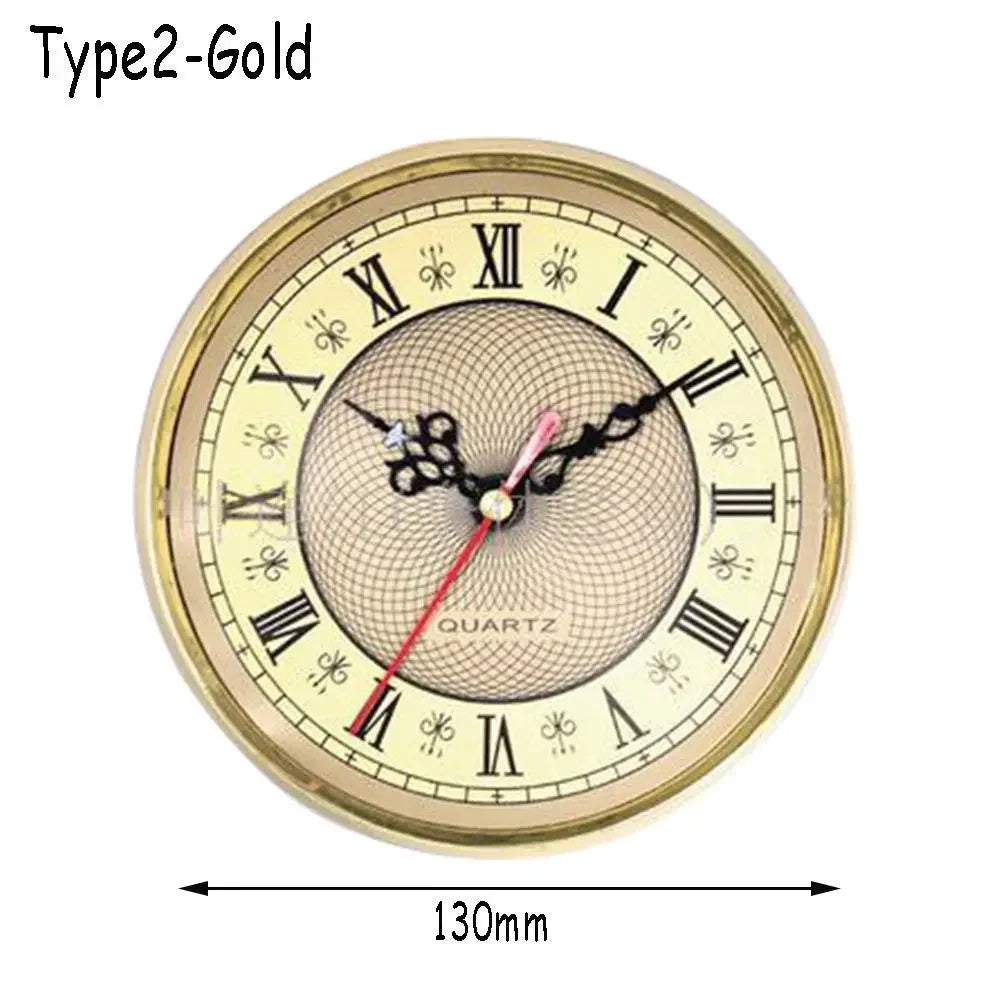 horloges murales classiques quartz blanc doré bronze números romains cadran lignes noires decoration florale