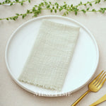 lot 10 serviettes table coton jaune texture rugueuse moderne maison