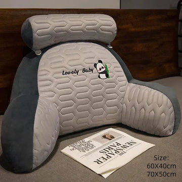 oreiller lecture confortable moderne gris vert jaune bleu imprimé animaux concave coton polyester 60x40cm