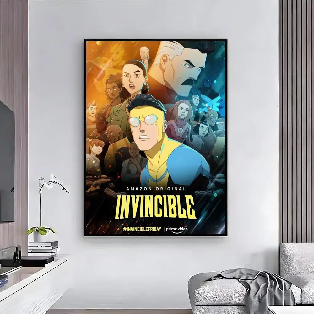 affiche invincible comics multicolore personnages dynamique moderne cadre fácil appliquer decoration