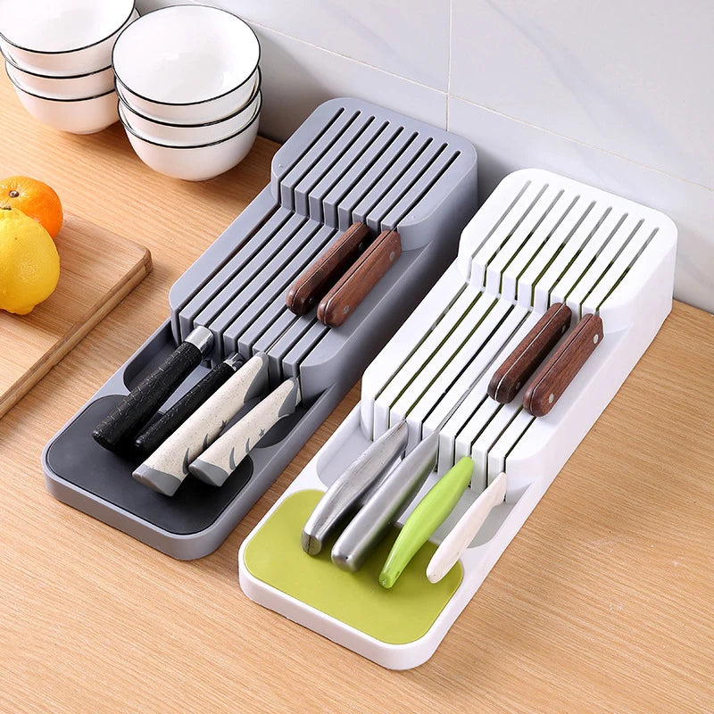 porte couteaux gris moderne porte soups blanc pratique rangement cuisine adhésif réutilisable respectueux environnement