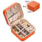 boîte bijoux simili cuir moderne compartiments noir vert rose clair orange fermeture éclair portable