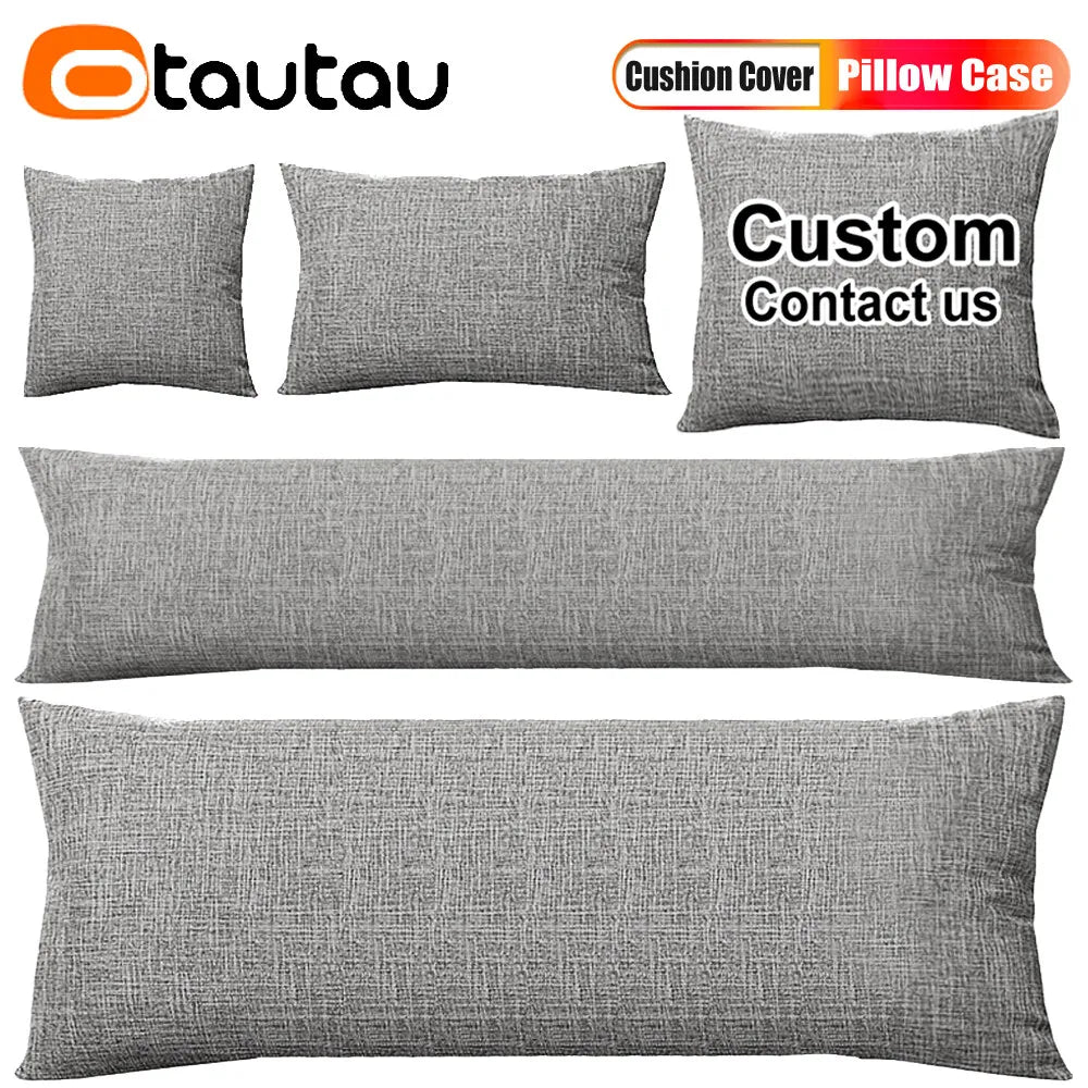 taies d'oreiller coton lin gris moderne opacité fixation longue fermeture glissière