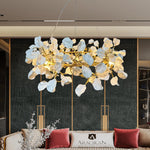 lustre suspendu moderne blanc doré petals mat cuisine salon chambre principal