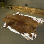 tapis acrylique marron blanc texture naturelle rustique dimension 140x160cm