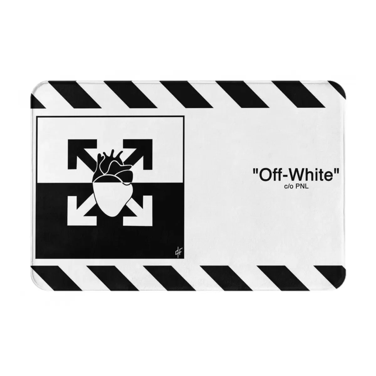tapis bain noir blanc arrows imperméable antidérapant adhésif moderne minimaliste