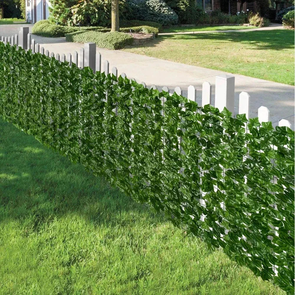 rideau végétal artificiel feuilles vertes moderne clips fixationextérieur décoration jardin balcon