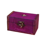 boîte bijoux vintage simili cuir noir violet cadenas rustique antique