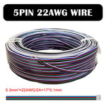 câble électrique flexible led 22awg 1m 5m 10m 2pin 3pin 5pin 6pin rouge blanc