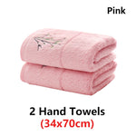 serviettes bambou brodées vert violet rose blanc classiques absorbantes maison