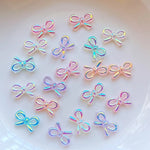 pierres artificielles nœuds papillon holographiques mixtes girly bijoux accessoires coiffure flatback cabochons irisés variées