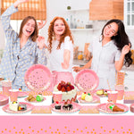 Assiettes et gobelets rose et or pour fête