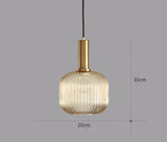 suspension lumineuse moderne vert rayures opacité câble noir chambre salon étude principal