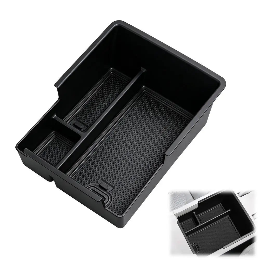 organisateur rangement blanc noir texturé accoudoir voiture chargeur usb écouteurs portefeuille stylos clé voiture