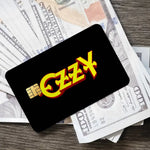 cartes crédit autocollantes ozzy osbourne logo waterproof résistantes graphique noir doré