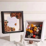 cadre photo bois naturel moderne décoration murale papillons fleurs séchées citron fixations contemporain minimaliste