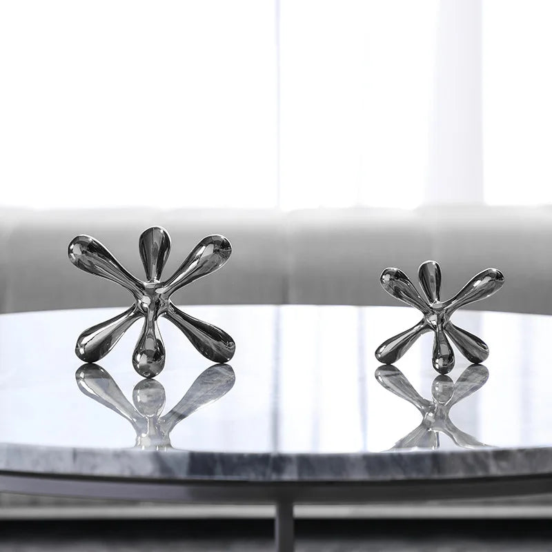 Sculpture décorative résine or argent moderne contemporain minimaliste 11cm 15cm