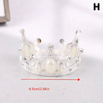 couronne or argent strass baroque élégante adhésive décoration fête princesse baby