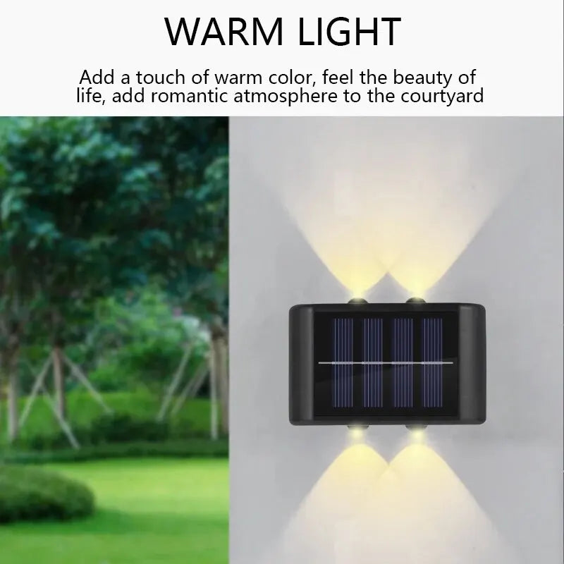 lampe murale solaire panneaux solaires intégrés led noire moderne résistante eau murale oeilletsextérieur jardin