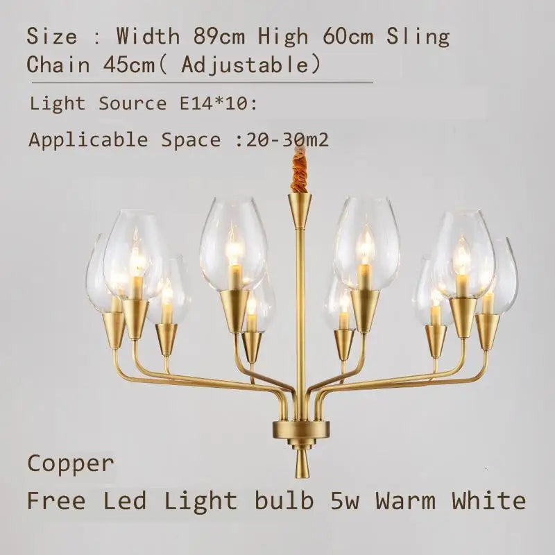chandelier moderne or verrines transparentes élégant suspension tableaux décorativos