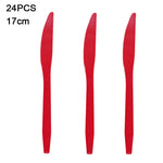 vaisselle noël 24 pièces assiettes fourchettes couteaux serviettes père noël motifs traditionnels rouge blanc