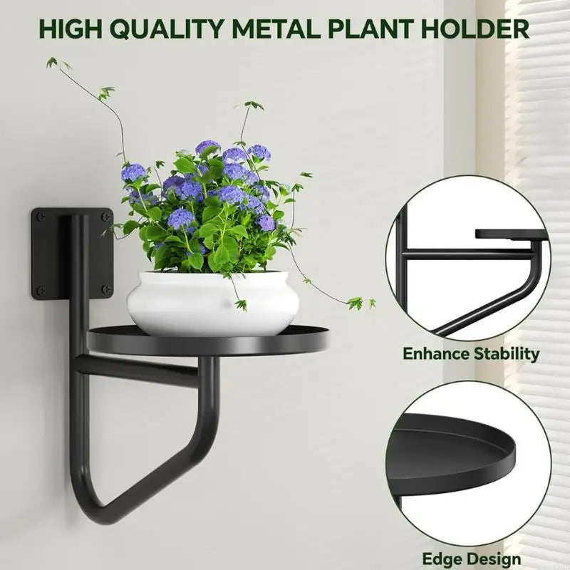 supports muraux modernes minimalistes noirs fixations vis plantes intérieur décoration étagères murales structures simples