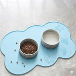 tapis nourriture animal nuage rose clair moderne assiette jaune