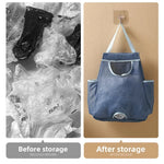 Sac poubelles mural bleu pratique maille fine crochets adhésifs poches