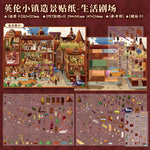 puzzle multicolore ville miniature scènes personnages bâtiments voitures artistique