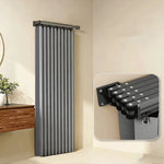 rideau plissé gris moderne pliable vis fixations salle bain étanche polyester