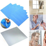 miroirs autoadhésifs modernes bleu clair 15cm 15cm pièces décoration mur adhésiveOpaqueUniTexture