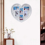 cadre photo cœur blanc décoration florale baroque romantique 53x58cm multiphotosintérieurvisible