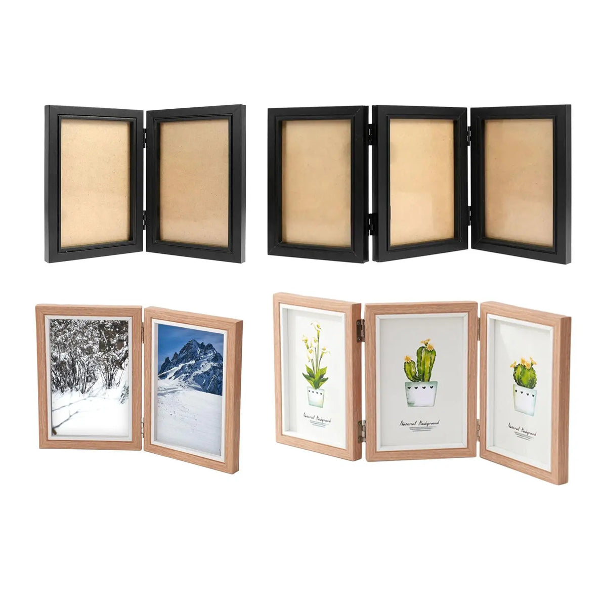 cadre photo pliable bois moderne triple fold accrochable table verticale decoration